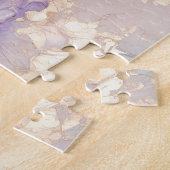 紫フェミニン青と金ゴールドフローラ ジグソーパズル (側面)