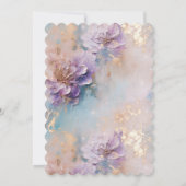 紫フェミニン青と金ゴールドフローラ 招待状 (裏面)