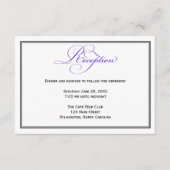 紫フォーマル台式結婚式詳細カード エンクロージャーカード (正面)