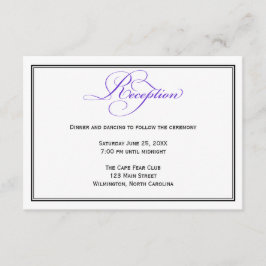 紫フォーマル台式結婚式詳細カード エンクロージャーカード