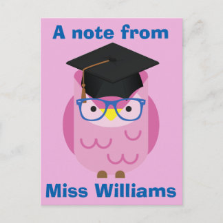 紫フクロウの葉書先生の手紙 ポストカード