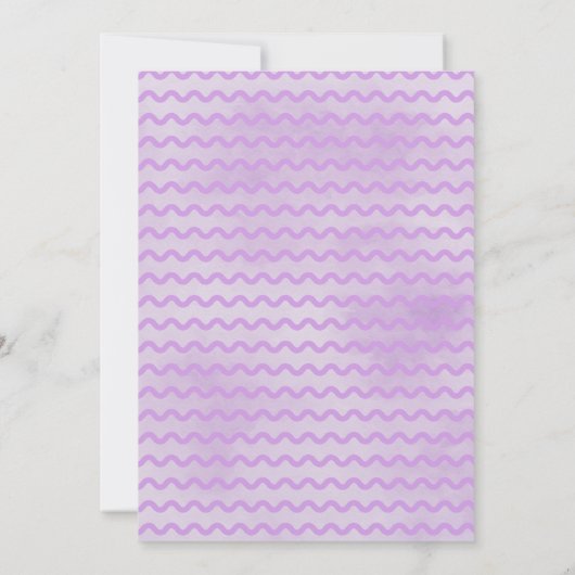 紫フクロウフローラベビーシャワー招待状 招待状 (裏面)