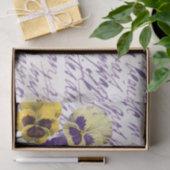 紫フランスの台本パンジー花ヴィンテージ 薄葉紙 (ギフト)