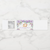 紫フローラかわいいフクロウ赤ちゃんシャワー赤ちゃん女の子 ペットボトルラベル (シングルラベル)