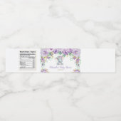 紫フローラかわいい象の赤ちゃんシャワー赤ちゃん女の子 ペットボトルラベル (シングルラベル)