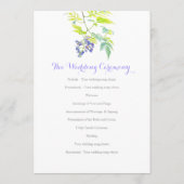 紫フローラつる植物花結婚水色 プログラム (裏面)