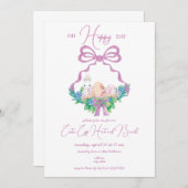 紫フローラクレスターカゴ卵狩りブランチ 招待状 (正面/裏面)