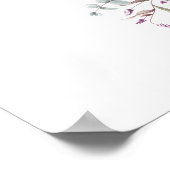 紫フローラシーティングプラン結婚のサイン ポスター (角)