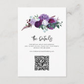 紫フローラス結婚クリプトのQRコード付き詳細 エンクロージャーカード (正面)