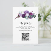 紫フローラス結婚クリプトのQRコード付き詳細 エンクロージャーカード (スタンド正面)
