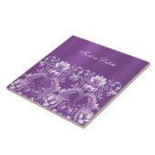 紫フローラセラミックタイル タイル (側面)