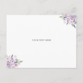 紫フローラティアラキンセアニェラサンキューカード インビテーションポストカード (裏面)