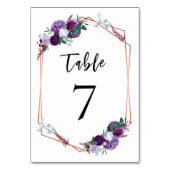 紫フローラバラ金ゴールド幾何結婚の テーブルナンバー (正面)