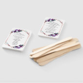 紫フローラバラ金ゴールド幾何結婚式 プログラム ハンドファン (組立なし)