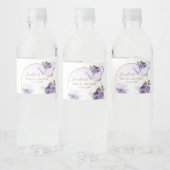 紫フローラブライダルシャワー茶水瓶ラベル ペットボトルラベル (ボトル)
