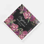 紫フローラブラックブライダルシャワー名日付 (コーナー)