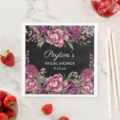 紫フローラブラックブライダルシャワー名日付 (インサイチュ)