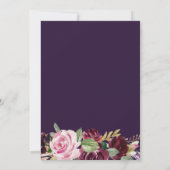 紫フローラベビーシャワーの招待状 招待状 (裏面)