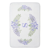 紫フローラモノグラム水エレガント色 バスマット (正面縦)