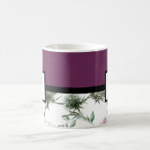 紫フローラモノグラム コーヒーマグカップ (中央)