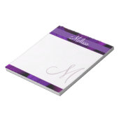 紫フローラモノグラム ノートパッド (回転)