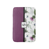 紫フローラモノグラム バスマット (正面縦)