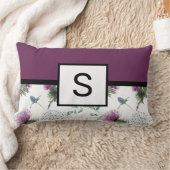 紫フローラモノグラム ランバークッション (ブランケット)