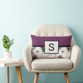 紫フローラモノグラム ランバークッション (椅子)