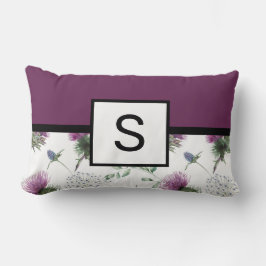 紫フローラモノグラム ランバークッション
