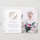 紫フローラ初の聖餐式の写真 サンキューカード (正面)