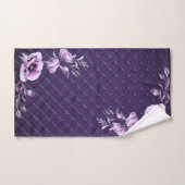 紫フローラ化粧柄浴用タオルセット バスタオルセット (ハンドタオル)