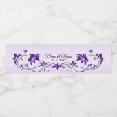 紫フローラ化粧水瓶ラベル ペットボトルラベル (シングルラベル)