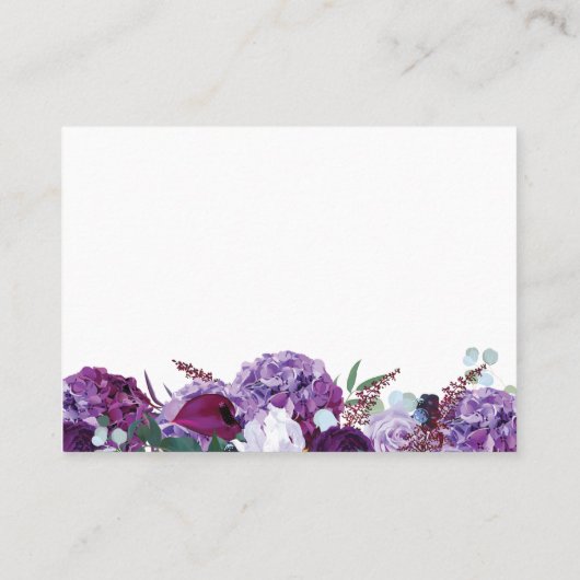 紫フローラ幾何学模様金ゴールドフレームサンキューカード 名刺 (裏面)