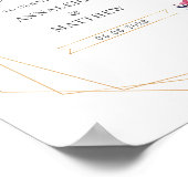 紫フローラ幾何学結婚学記号 ポスター (角)