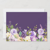 紫フローラ引っ越し祝いパーティーパーティの招待状 招待状 (裏面)