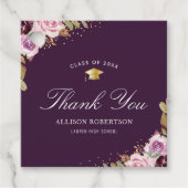 紫フローラ感謝してい卒業 フェイバータグ (正面)