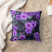 紫フローラ枕 クッション (ブランケット)