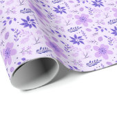紫フローラ植物性クリモダンスマス ラッピングペーパー (ロールコーナー)