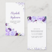 紫フローラ水エレガント色とモダン 名刺 (正面/裏面)