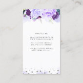 紫フローラ水エレガント色とモダン 名刺 (裏面)