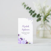 紫フローラ水エレガント色とモダン 名刺 (スタンド正面)