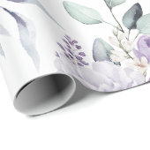 紫フローラ水モダン色エレガント ラッピングペーパー (ロールコーナー)