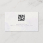 紫フローラ水彩スタイルとQR 名刺 (裏面)