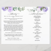 紫フローラ水彩写真葬儀プログラム (裏面)