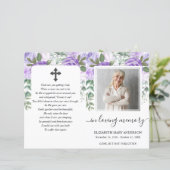 紫フローラ水彩写真葬儀プログラム (スタンド正面)