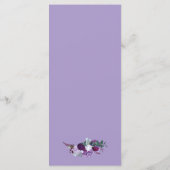 紫フローラ水彩画結婚面の夕食会 メニュー (裏面)