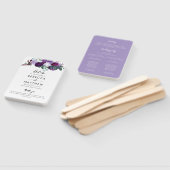 紫フローラ水色スクリプト結婚式 プログラム ハンドファン (組立なし)