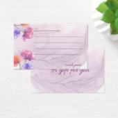 紫フローラ水色空白の美しいギフトカード (デスク)