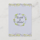 紫フローラ水色結婚の詳細カード エンクロージャーカード (裏面)