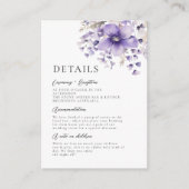 紫フローラ水色結婚の詳細 エンクロージャーカード (正面)